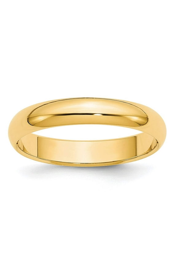 10 Karat Yellow Gold 4mm Half Round Wedding Band Size 9