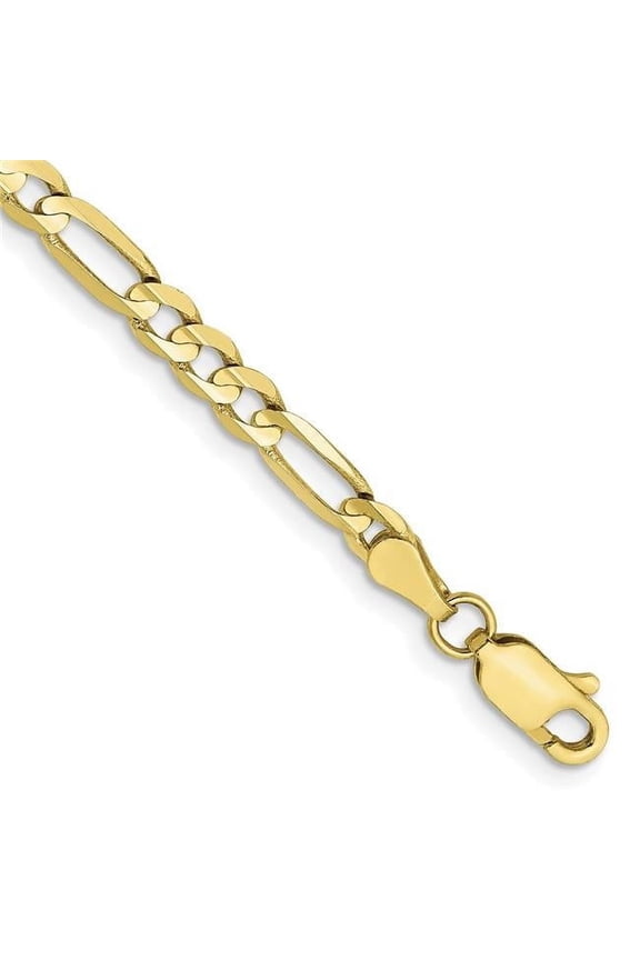 10 Karat Yellow Gold 4mm Light Concave Figaro Chain