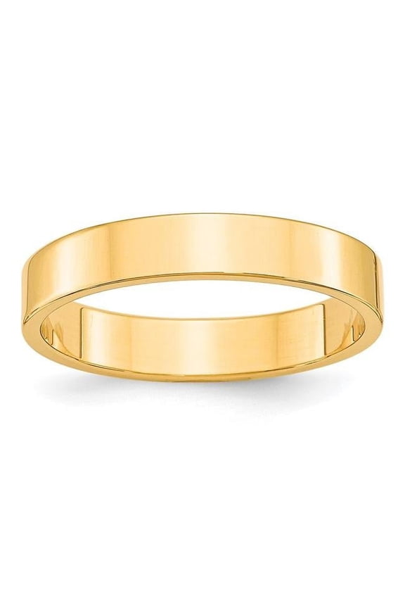 10 Karat Yellow Gold 4mm Lightweight Flat Band Size 10.5