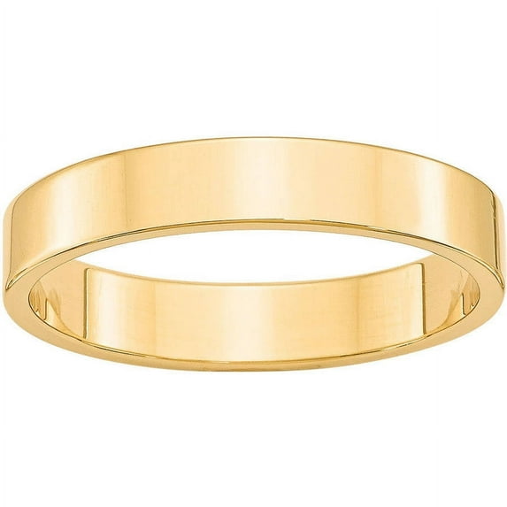 Primal Gold 10 Karat Yellow Gold 4mm Lightweight Flat Band Size 9