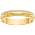 thumbnail image 1 of Primal Gold 10 Karat Yellow Gold 4mm Lightweight Milgrain Half Round Band Size 14, 1 of 6