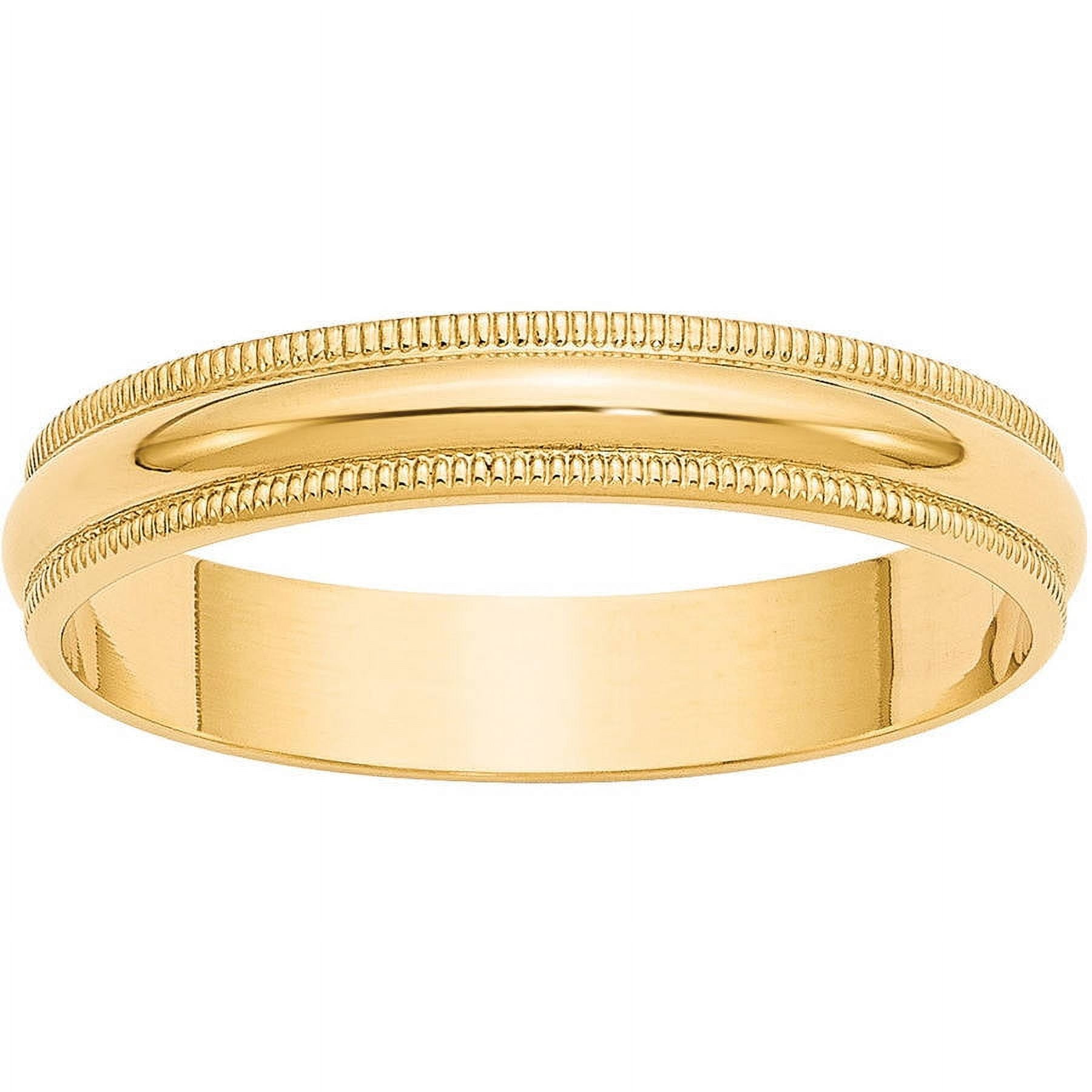 Primal Gold 10K Yellow Gold 4mm Lightweight Milgrain Half Round