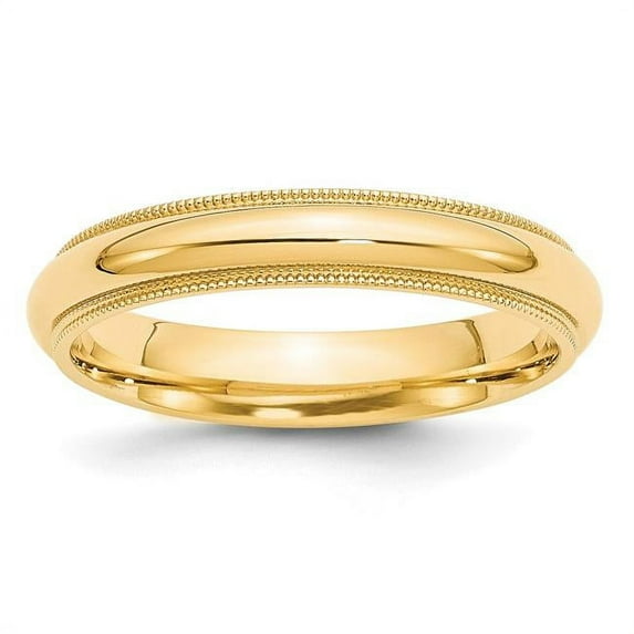 Primal Gold 10 Karat Yellow Gold 4mm Milgrain Comfort Fit Band Size 10