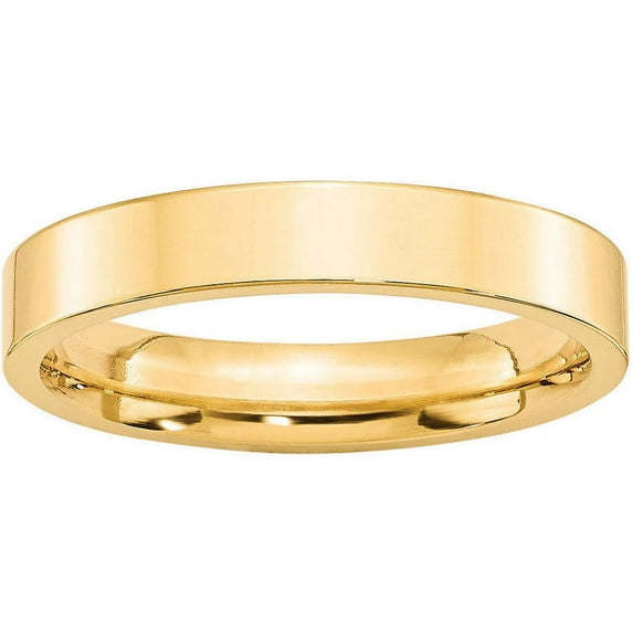 Primal Gold 10 Karat Yellow Gold 4mm Standard Flat Comfort Fit Band Size 8.5