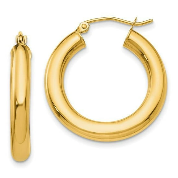 Primal Gold 10 Karat Yellow Gold 4mm Tube Hoop Earrings