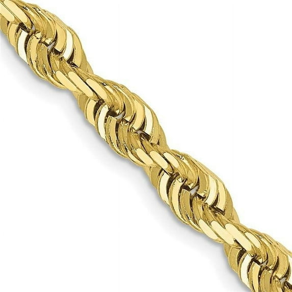 Primal Gold 10 Karat Yellow Gold 5.0mm Diamond-cut Quadruple Rope Chain