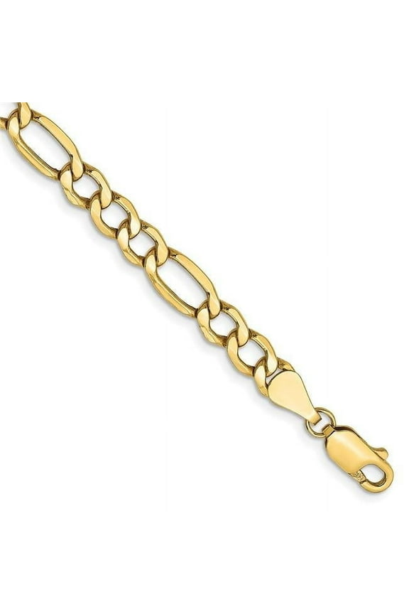 10 Karat Yellow Gold 5.35mm Semi-Solid Figaro Chain