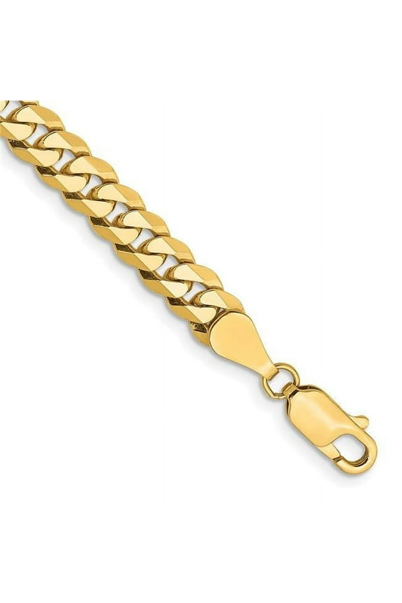 10 Karat Yellow Gold 5.75mm Flat Beveled Curb Chain