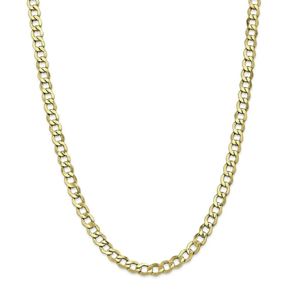 Primal Gold 10 Karat Yellow Gold 6.5mm Semi-solid Curb Link Chain
