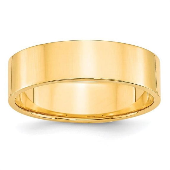 Primal Gold 10 Karat Yellow Gold 6mm Lightweight Flat Band Size 6
