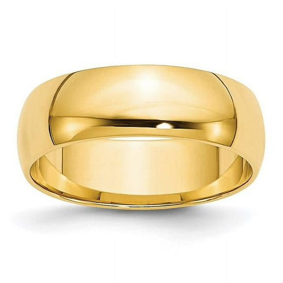 Primal Gold 10 Karat Yellow Gold 6mm Lightweight Half Round Band Size 13