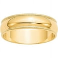 thumbnail image 1 of Primal Gold 10 Karat Yellow Gold 6mm Lightweight Milgrain Half Round Band Size 6, 1 of 8