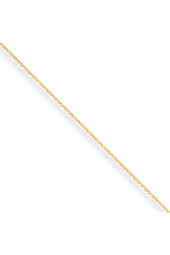 10 Karat Yellow Gold .6mm Solid Diamond-cut Cable Chain
