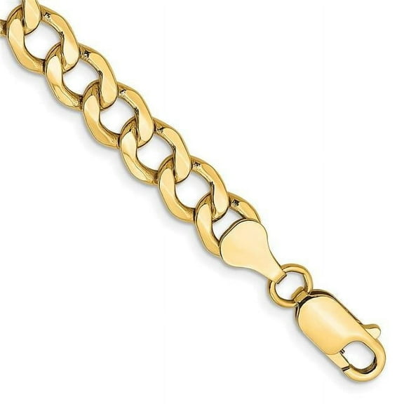 Primal Gold 10 Karat Yellow Gold 7.0mm Semi-Solid Curb Link Chain
