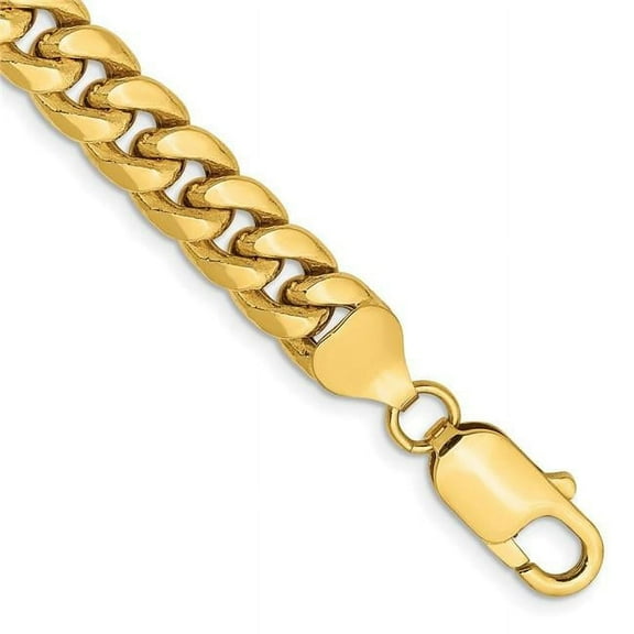 Primal Gold 10 Karat Yellow Gold 7.3mm Semi-Solid Miami Cuban Chain