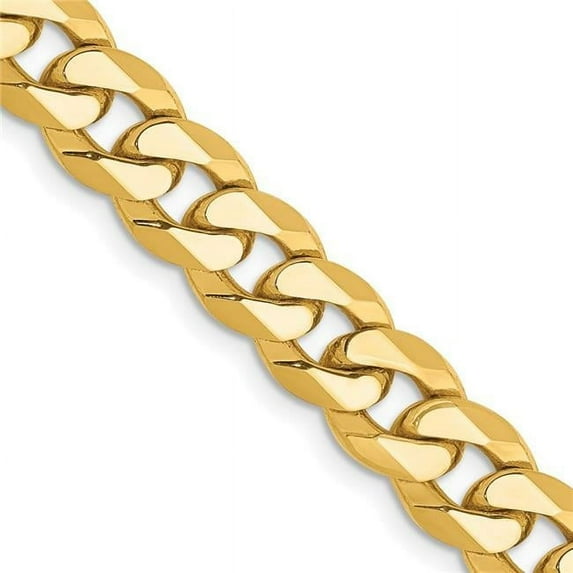 Primal Gold 10 Karat Yellow Gold 7.75mm Flat Beveled Curb Chain