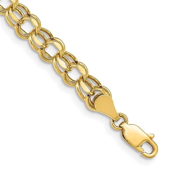 Primal Gold 10 Karat Yellow Gold 7 Inch 5.5mm Hollow Double Link Charm ...