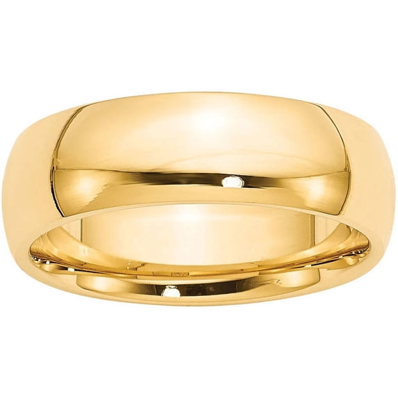 Primal Gold 10 Karat Yellow Gold 7mm Standard Comfort Fit Band Size 13.5