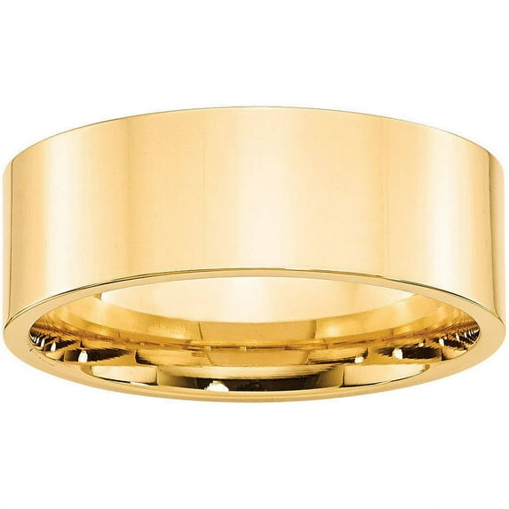 Primal Gold 10 Karat Yellow Gold 8mm Standard Flat Comfort Fit Band Size 8