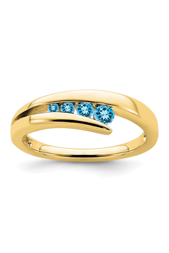 10 Karat Yellow Gold Blue Topaz Ring