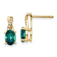 thumbnail image 1 of Primal Gold 10 Karat Yellow Gold Created Alexandrite and Diamond Earrings, 1 of 4