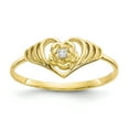 thumbnail image 1 of Primal Gold 10 Karat Yellow Gold Cubic Zirconia Heart Ring, 1 of 7