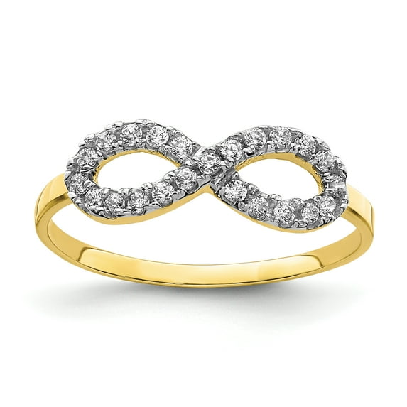 Primal Gold 10 Karat Yellow Gold Cubic Zirconia Infinity Ring