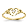 thumbnail image 1 of Primal Gold 10 Karat Yellow Gold Cubic Zirconia Solid Heart Ring, 1 of 7