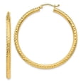 thumbnail image 1 of Primal Gold 10 Karat Yellow Gold Diamond-Cut 3mm Round Hoop Earrings, 1 of 4