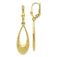 thumbnail image 1 of Primal Gold 10 Karat Yellow Gold Diamond-cut Dangle Leverback Earrings, 1 of 5