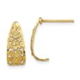 thumbnail image 1 of Primal Gold 10 Karat Yellow Gold Diamond-cut Flower J-Hoop Post Earrings, 1 of 4