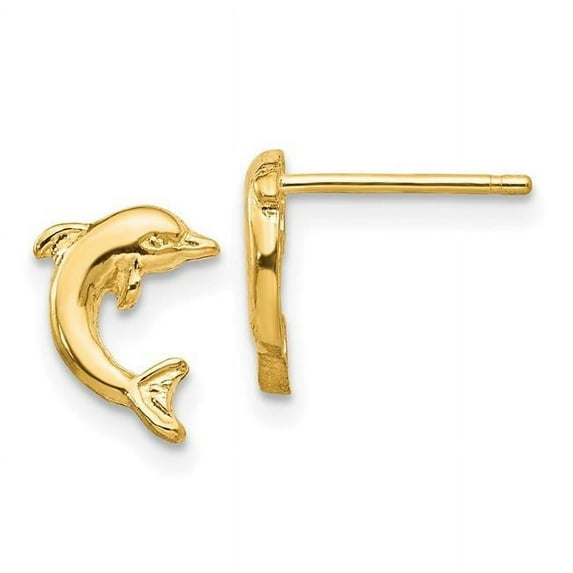 Primal Gold 10 Karat Yellow Gold Dolphin Post Earrings