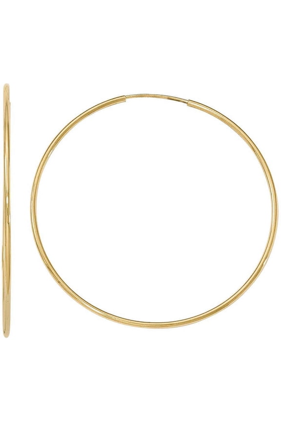Primal Gold 10 Karat Yellow Gold Endless Tube Hoop Earrings
