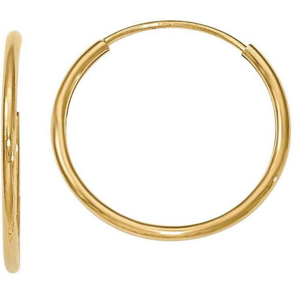 Primal Gold 10 Karat Yellow Gold Endless Tube Hoop Earrings