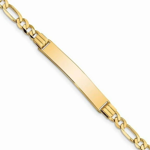 Primal Gold 10 Karat Yellow Gold Figaro Link ID Bracelet