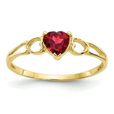 Primal Gold 10 Karat Yellow Gold Genuine Garnet Birthstone Ring