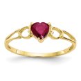 thumbnail image 1 of Primal Gold 10 Karat Yellow Gold Genuine Ruby Birthstone Ring, 1 of 7
