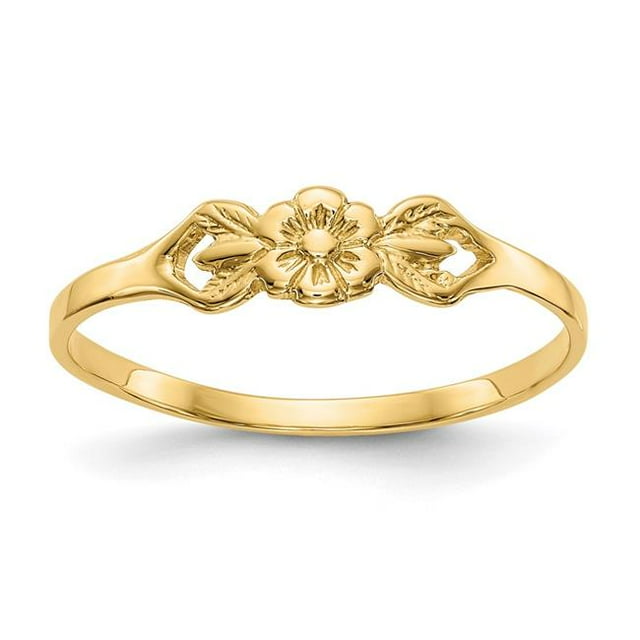 Primal Gold 10 Karat Yellow Gold High Polished Girl Flower Child's Ring