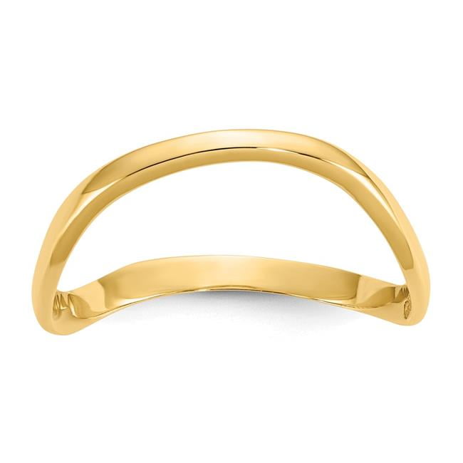 Primal Gold 10 Karat Yellow Gold High Polished Wave Fashion Thumb Ring