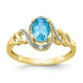 thumbnail image 1 of Primal Gold 10 Karat Yellow Gold Light Swiss Blue Topaz and Diamond Ring, 1 of 7