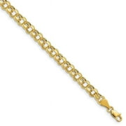 PRIMAL GOLD 10 Karat Yellow Gold Lite 5mm Double Link Charm Bracelet