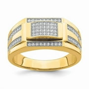 PRIMAL GOLD 10 Karat Yellow Gold Men's Cubic Zirconia Signet Ring