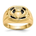 thumbnail image 1 of Primal Gold 10 Karat Yellow Gold Men's Diamond and Black Onyx Claddagh Ring, 1 of 5