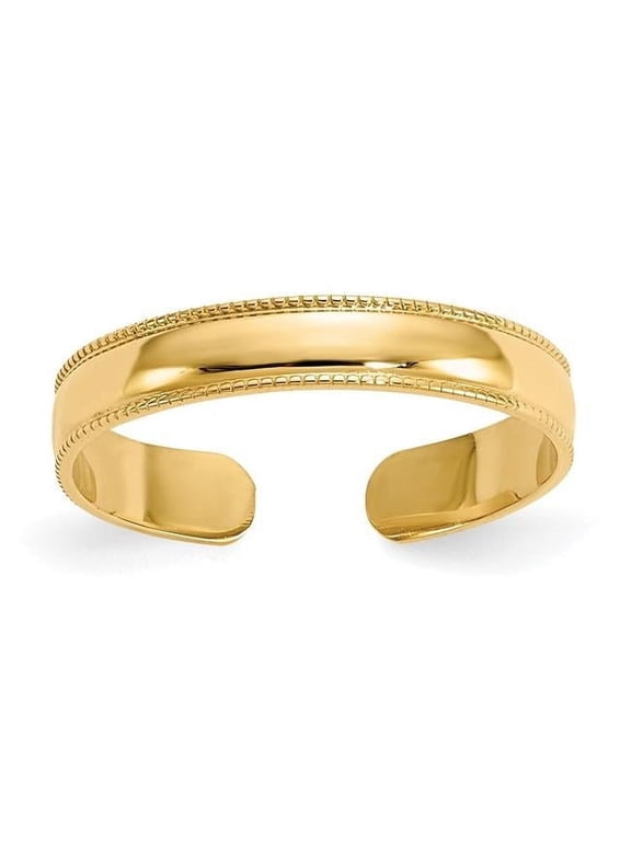 10 Karat Yellow Gold Mill Grain Adjustable Toe Ring