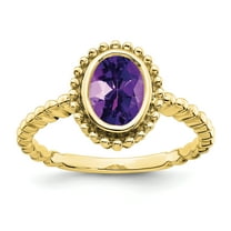 Primal Gold 10 Karat Yellow Gold Oval Amethyst Ring