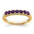 thumbnail image 1 of Primal Gold 10 Karat Yellow Gold Polished Amethyst and Diamond 7-stone Ring, 1 of 3