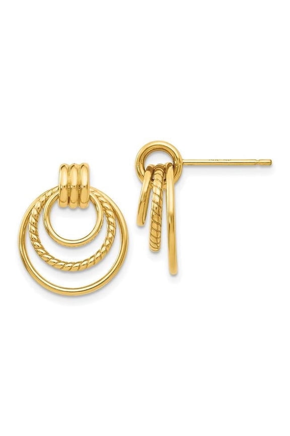 10 Karat Yellow Gold Polished and Twisted Fancy Post Earrings