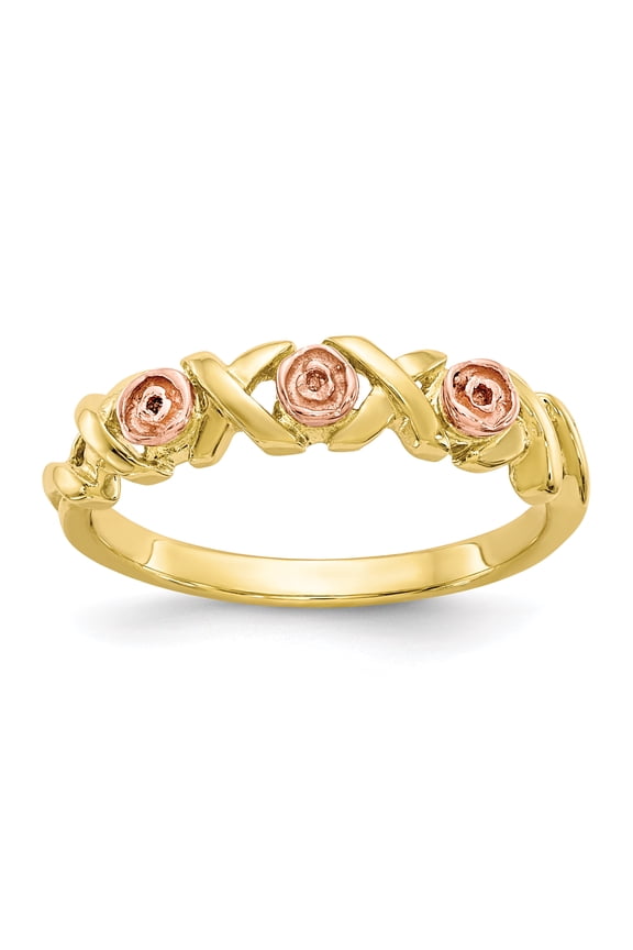 10 Karat Yellow Gold with 12 Karat Rose Accent Black Hills Ring