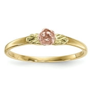 PRIMAL GOLD 10 Karat Yellow Gold with 12 Karat Rose and Green Accent Black Hills Ring