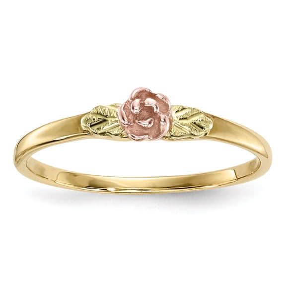 Primal Gold 10 Karat Yellow Gold with 12 Karat Rose and Green Accent Black Hills Ring